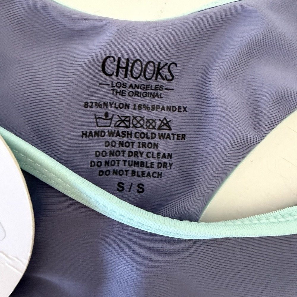 Boutine Women's Chooks Chic 80's Swimming Bottoms Thong Blue Small NWT - Picture 3 of 4